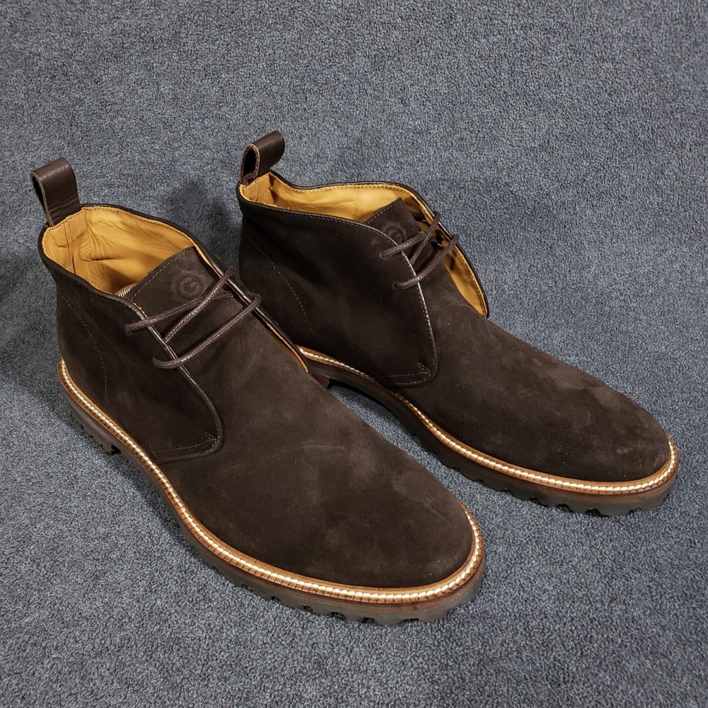 GREATS Chukka Boots Mens 12 Dark Brown Suede Made in Italy Lug Sole Desert